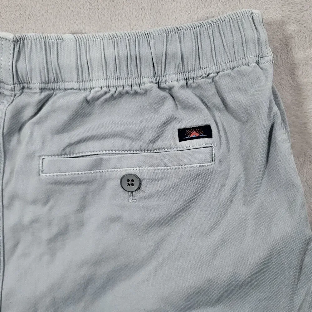Faherty Men’s Essential Drawstring Shorts Small Gray Linen Blend